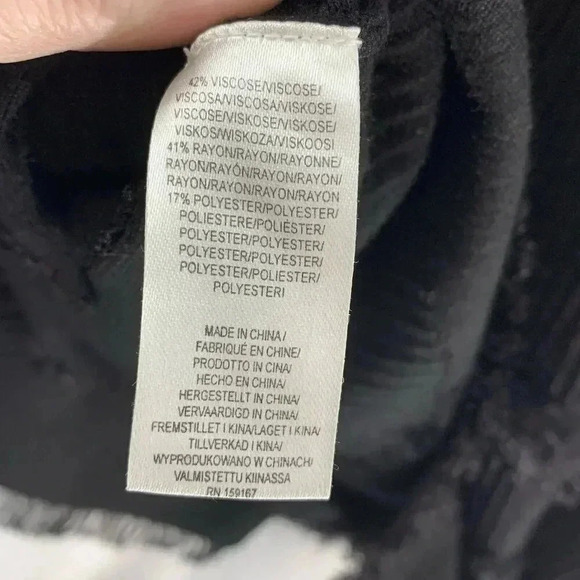 Milly Black Short Sleeve Fit & Flare Fringe Detail Ribbed Dress Zip Back Size P - Picture 10 of 11